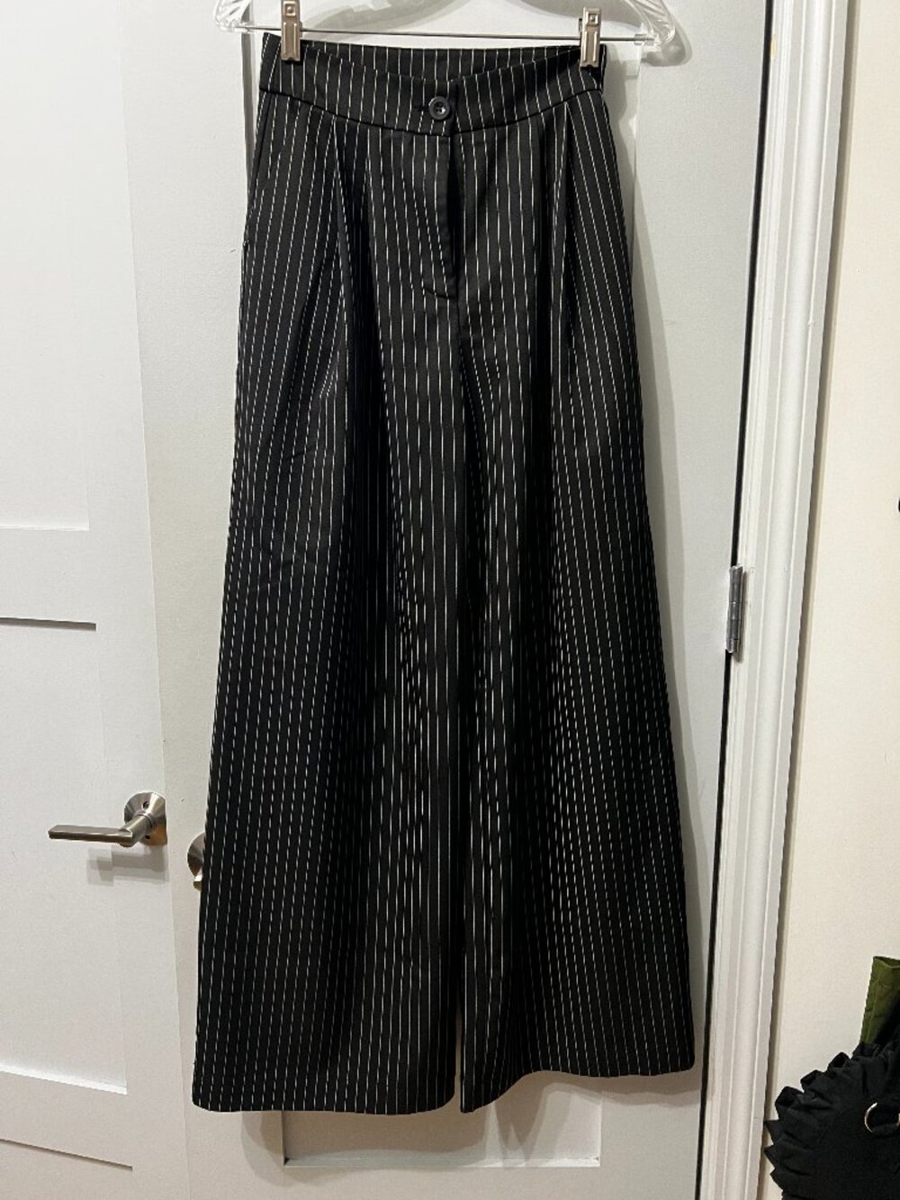 Commense Pinstripe Wide Leg Trousers